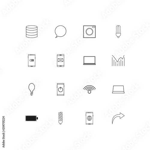 Devices linear thin icons set. Outlined simple vector icons