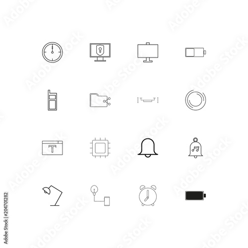 Devices linear thin icons set. Outlined simple vector icons