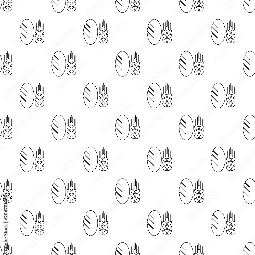 Bread wheat pattern vector seamless Bread wheat pattern vector seamless