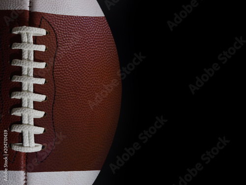Straight-on View of an American Football Game Ball with Copyspace / Text Space