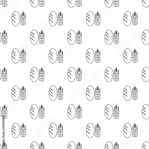 Bread wheat pattern vector seamless