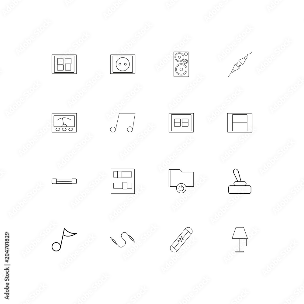 Electrical linear thin icons set. Outlined simple vector icons Electrical linear thin icons set. Outlined simple vector icons