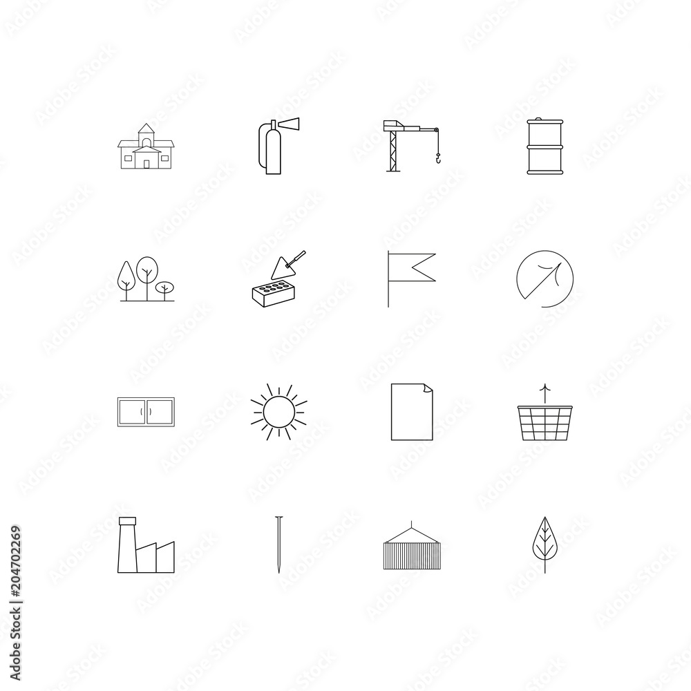 Industry linear thin icons set. Outlined simple vector icons Industry linear thin icons set. Outlined simple vector icons