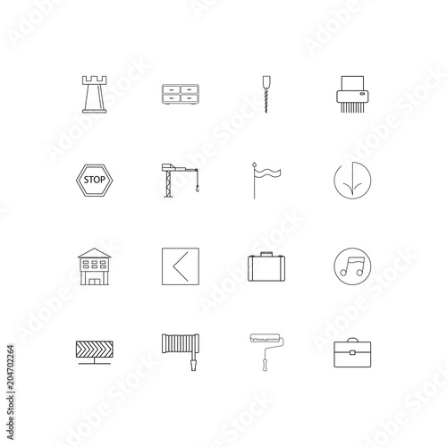 Industry linear thin icons set. Outlined simple vector icons