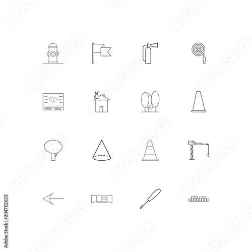 Industry linear thin icons set. Outlined simple vector icons