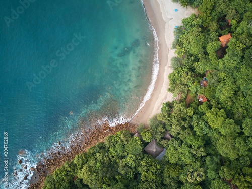 Aerial view of ocean beach photo