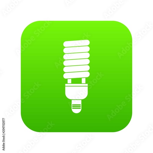 Fluorescent bulb icon digital green