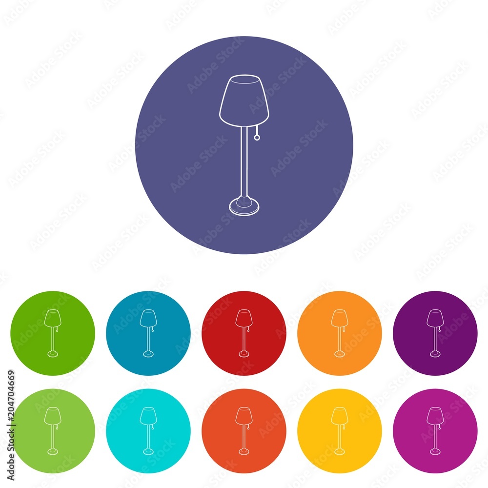 Long floor lamp icon, outline style Long floor lamp icon, outline style