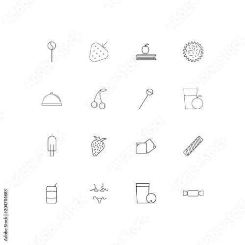 Food And Drink linear thin icons set. Outlined simple vector icons