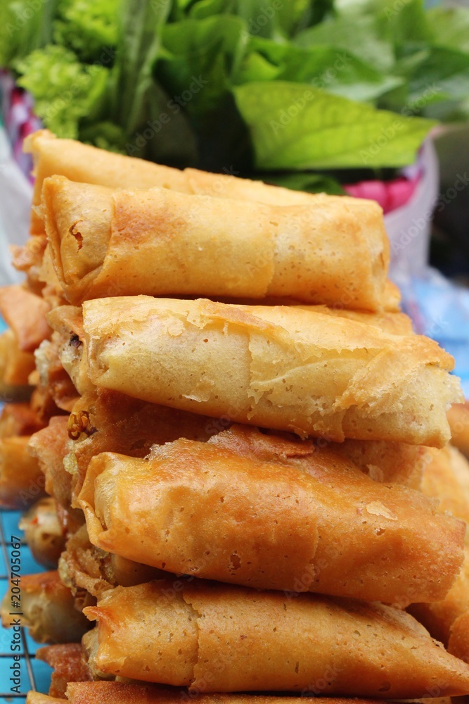 fried spring rolls traditional for appetizer food. fried spring rolls traditional for appetizer food.
