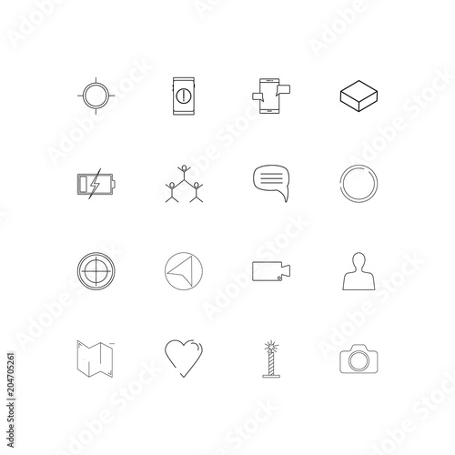 Interface linear thin icons set. Outlined simple vector icons