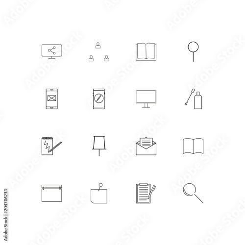 Business And Office linear thin icons set. Outlined simple vector icons © Birgul