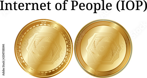 Set of physical golden coin Internet of People (IOP)