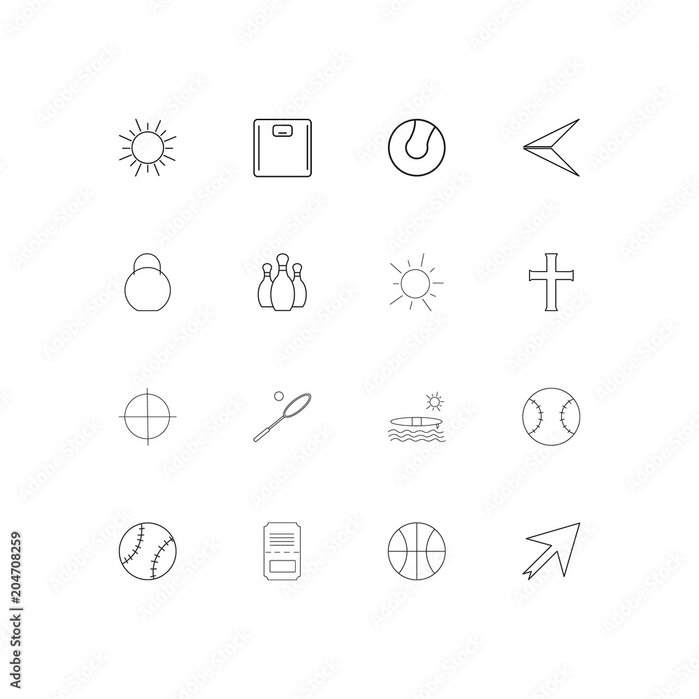Sport Fitness And Recreation linear thin icons set. Outlined simple vector icons Sport Fitness And Recreation linear thin icons set. Outlined simple vector icons