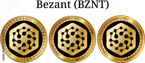 Set of physical golden coin Bezant (BZNT)