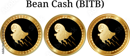 Set of physical golden coin Bean Cash (BITB)