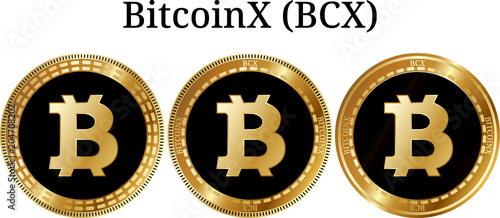 Set of physical golden coin BitcoinX (BCX)