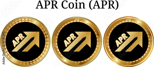 Set of physical golden coin APR Coin (APR)