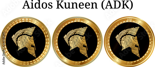 Set of physical golden coin Aidos Kuneen (ADK)