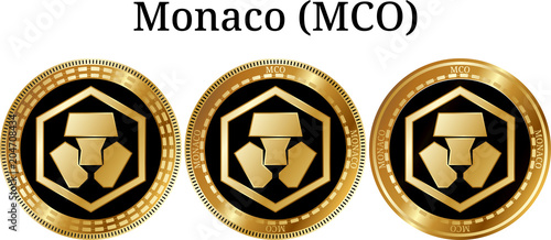 Set of physical golden coin Monaco (MCO)