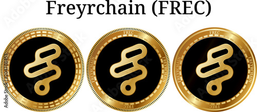 Set of physical golden coin Freyrchain (FREC)