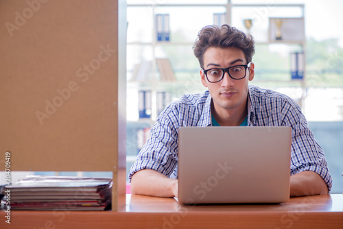 Student studying at home preparing for exam