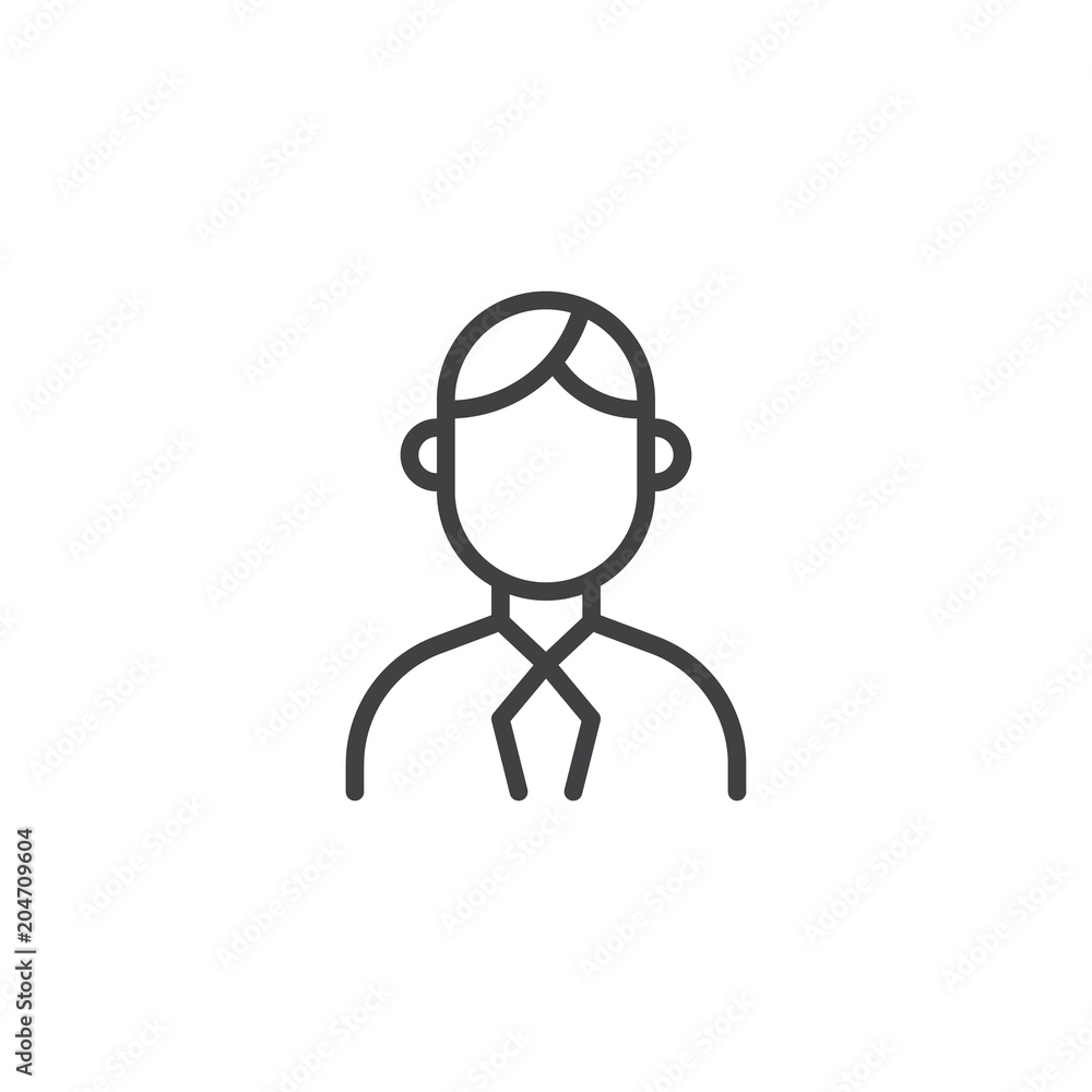 Business person outline icon. linear style sign for mobile concept and web design. Businessman avatar simple line vector icon. Person symbol, logo illustration. Vector graphics Business person outline icon. linear style sign for mobile concept and web design. Businessman avatar simple line vector icon. Person symbol, logo illustration. Vector graphics
