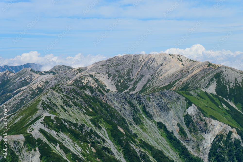 Fototapeta premium 北アルプス 裏銀座縦走ルート 野口五郎岳