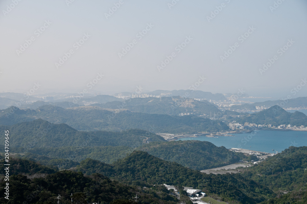 Fototapeta premium Mountain lookout view above forest