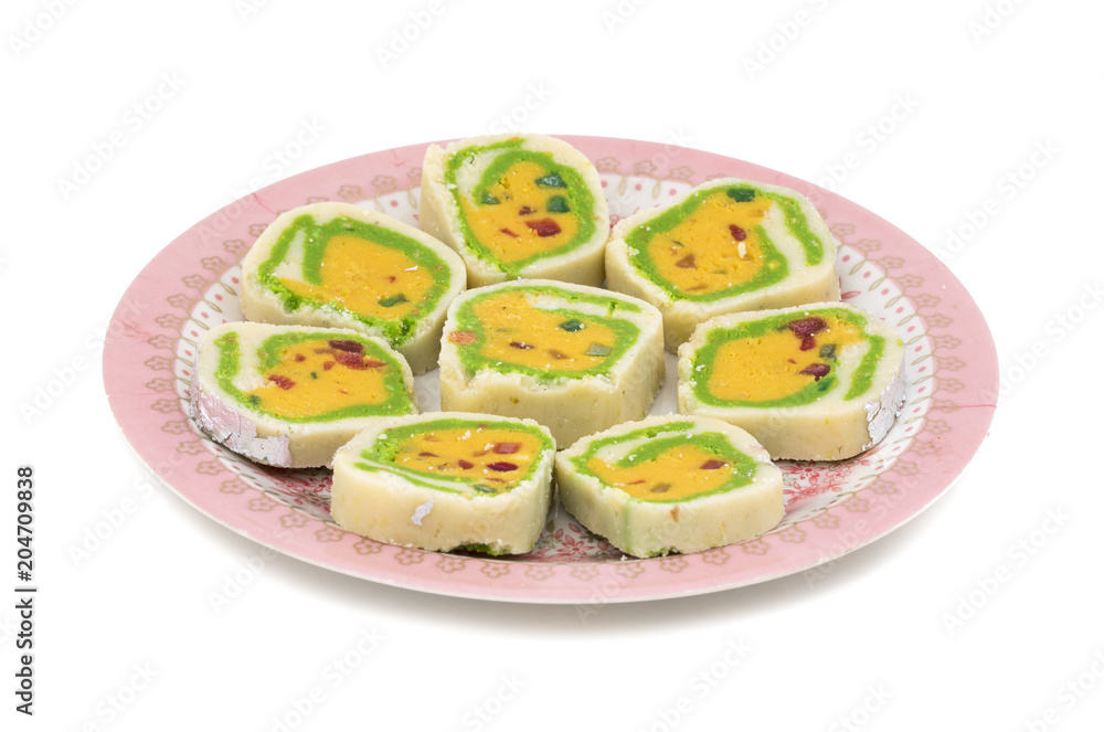 Indian Sweet food Mawa Peda Also know as pera or peday isolated on white background Indian Sweet food Mawa Peda Also know as pera or peday isolated on white background