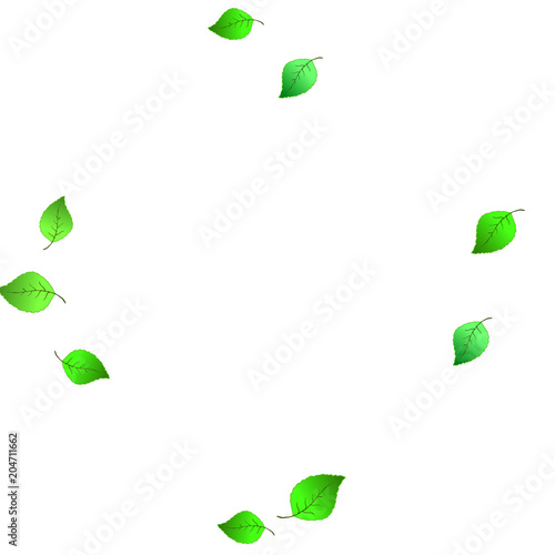 Cute Pattern with Leaves for Greeting Card or Poster. Vector Background for Spring or Summer Design.