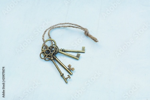 Vintage keys with white background © sundaemorning