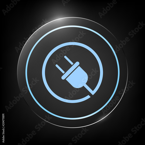 Plug in round icon