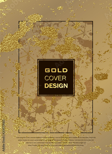 Abstract gold glitter geometric vector background.