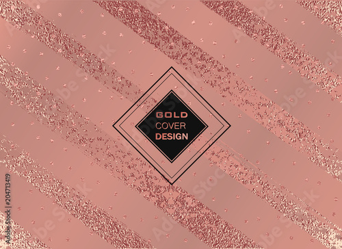 Gold Metallic glossy texture. Rose quartz pattern. Abstract shiny background. Luxury sparkling background.