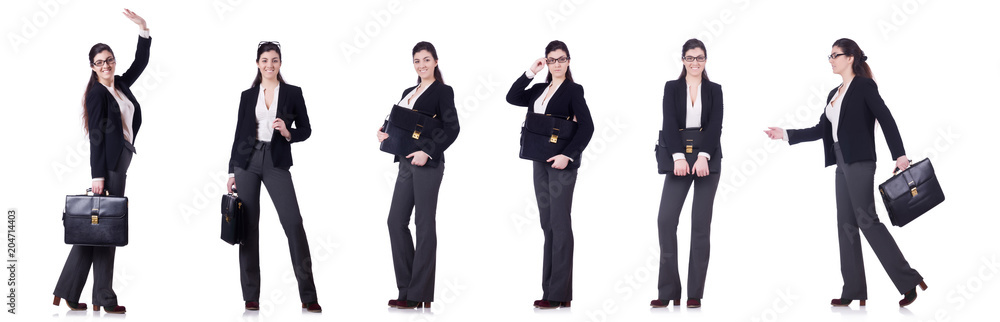 Young businesswoman in various poses