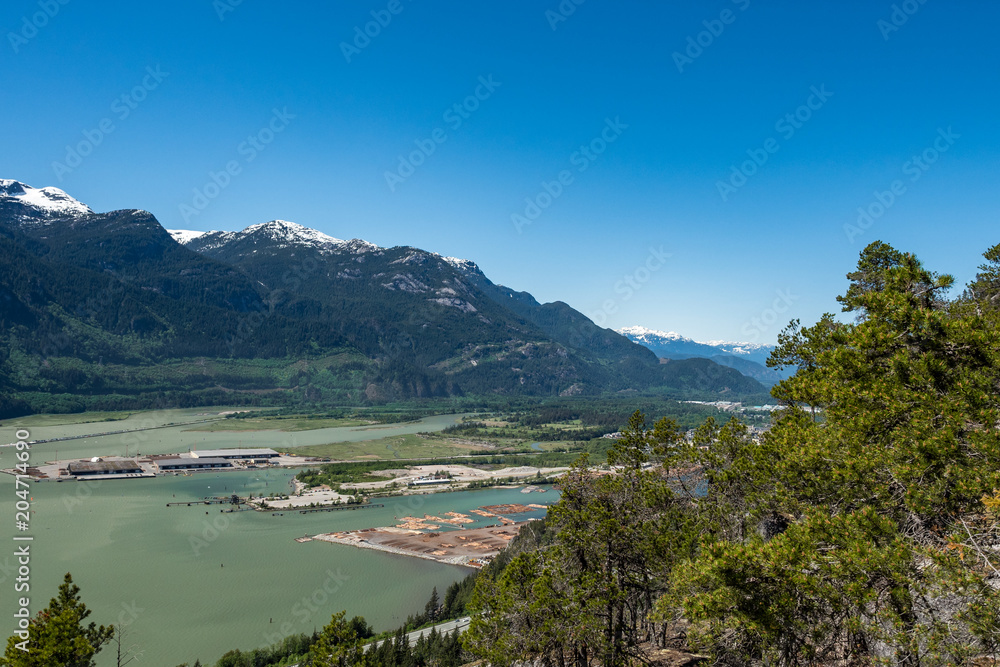 Fototapeta premium view of Howe Sound end from the top of Mountain