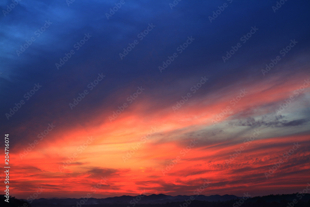 abstract blue and red sky sunlight is beautiful nature sky and cloud background
