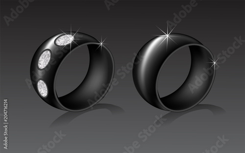 bracelet or rings  black with white diamond