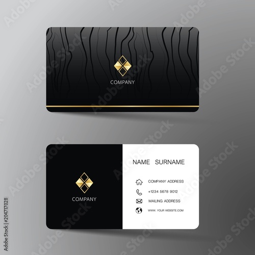  Modern business card design. Black and white color. Vector illustration. 