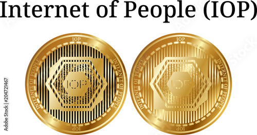 Set of physical golden coin Internet of People (IOP)