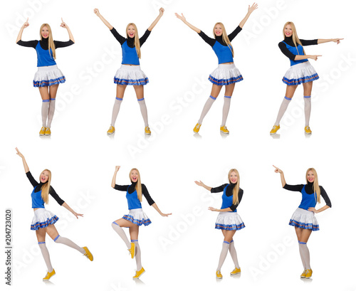 Cheerleader isolated on the white background