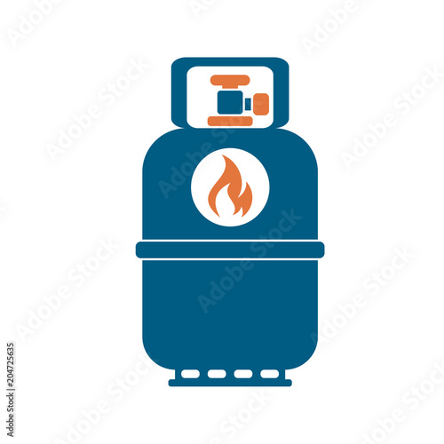 Camping gas bottle icon. Flat icon isolated