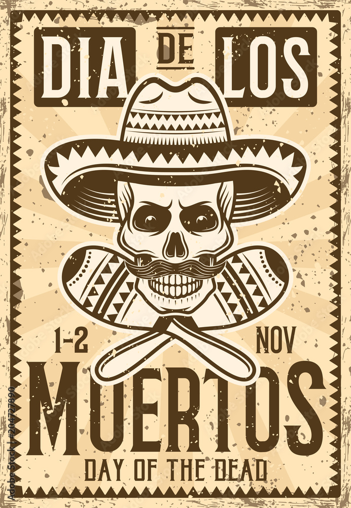 Day of the dead mexican holiday invitation poster Day of the dead mexican holiday invitation poster