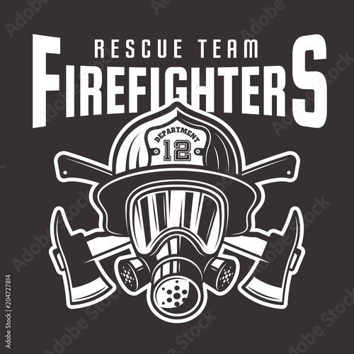 Firefighters vector emblem or t-shirt print