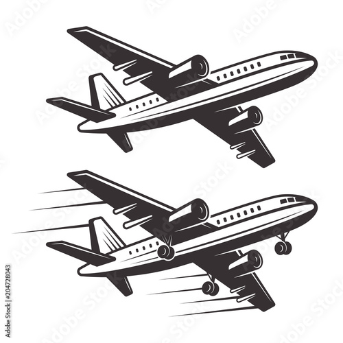 Passenger airplane two style design elements