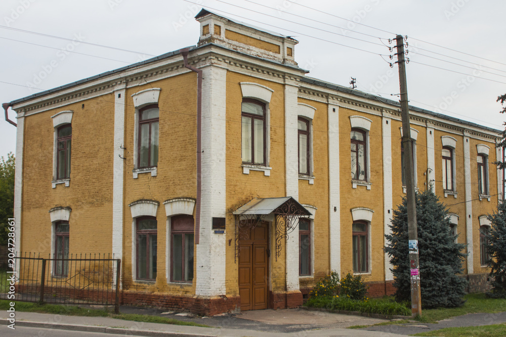 Beautiful brick house on the street of Chernihiv. Ukraine Beautiful brick house on the street of Chernihiv. Ukraine