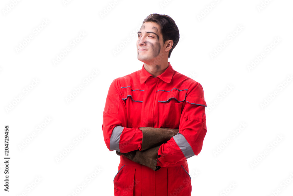 Contractor employee isolated on white background Contractor employee isolated on white background
