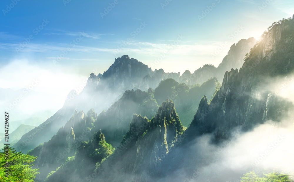 Obraz premium The beautiful natural scenery of Mount Huangshan