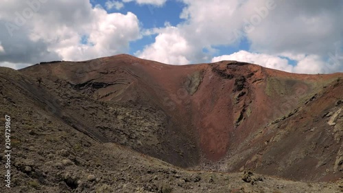  View of the Timanfaya National Park ( also called The Montanas del Fuego or Mountains of Fire ) in Lanzarote, Canary Islands, Spain